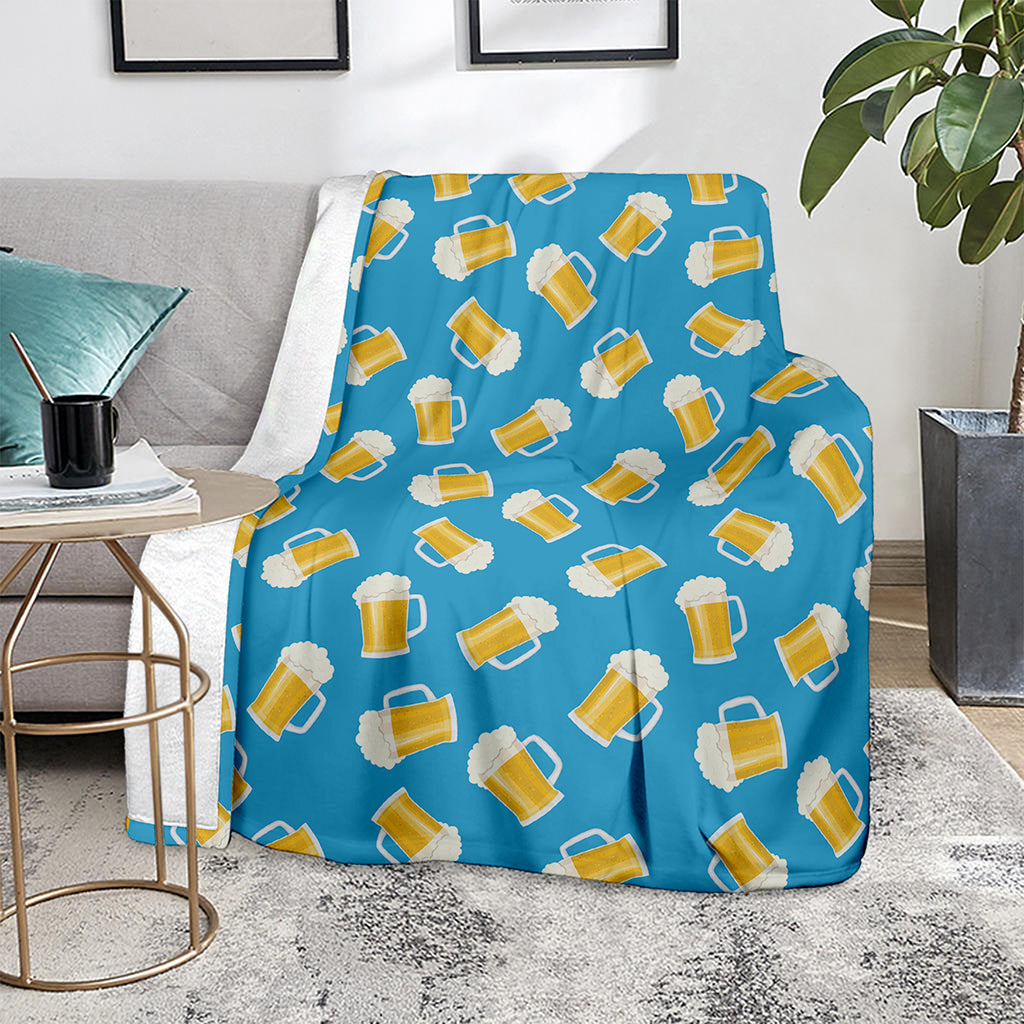 Mug Of Beer Pattern Print Blanket