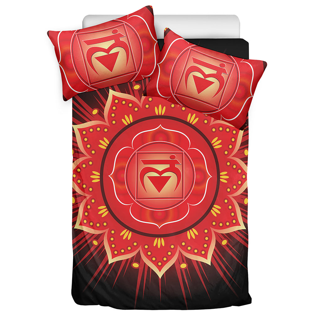 Muladhara Chakra Mandala Print Duvet Cover Bedding Set