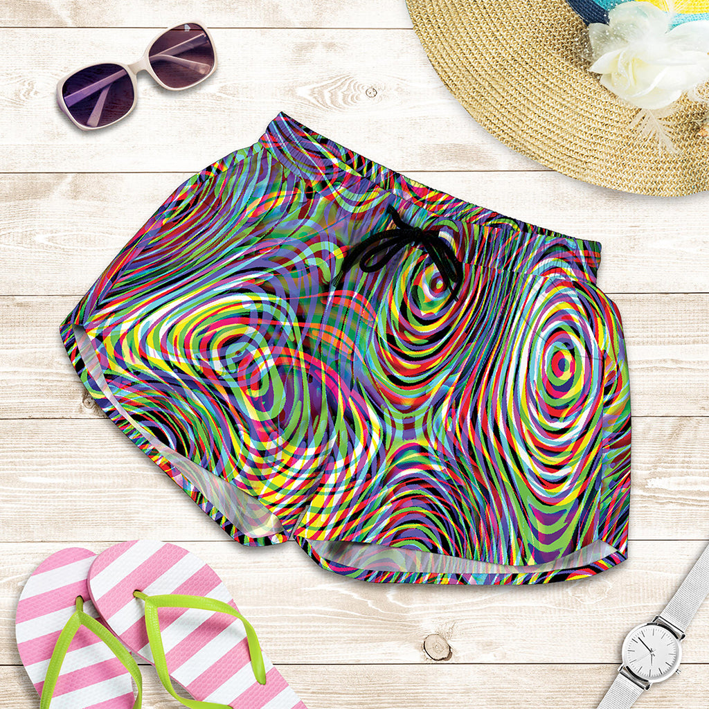 Multicolor Psychedelic Print Women's Shorts