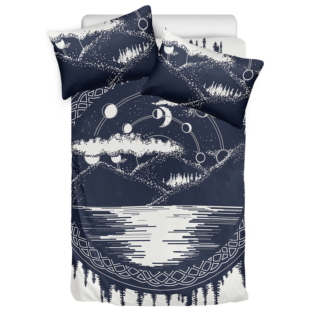 Mystical Lunar Phase Print Duvet Cover Bedding Set