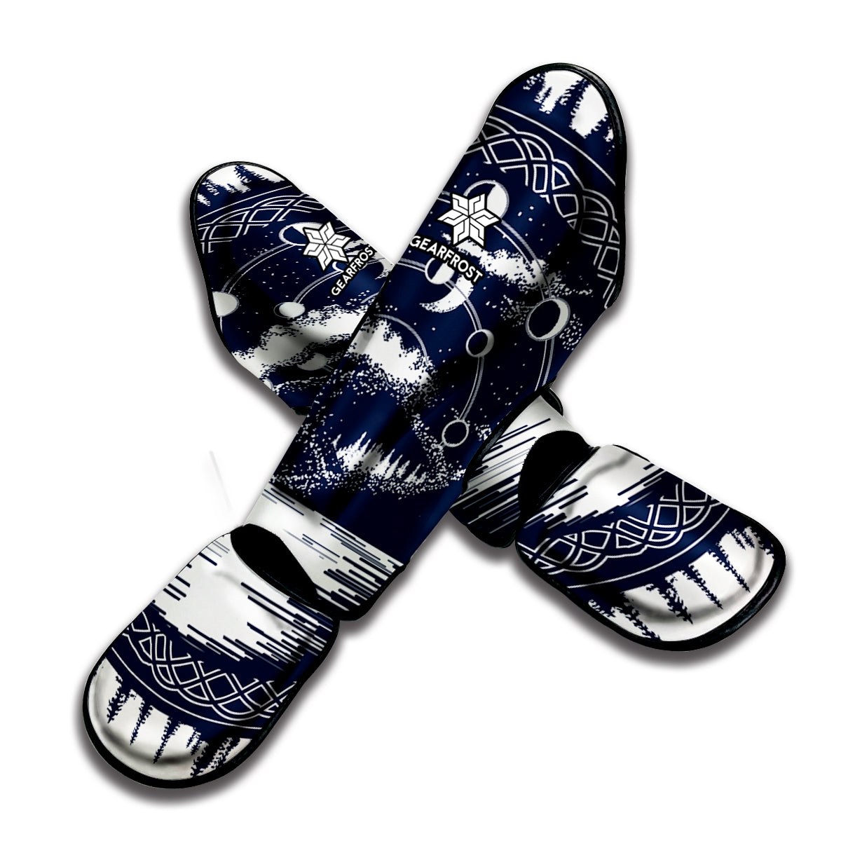 Mystical Lunar Phase Print Muay Thai Shin Guard