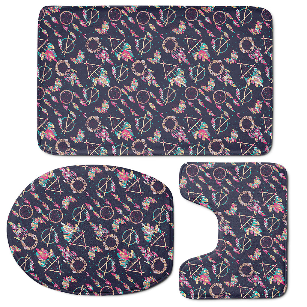 Native American Dream Catcher Print 3 Piece Bath Mat Set