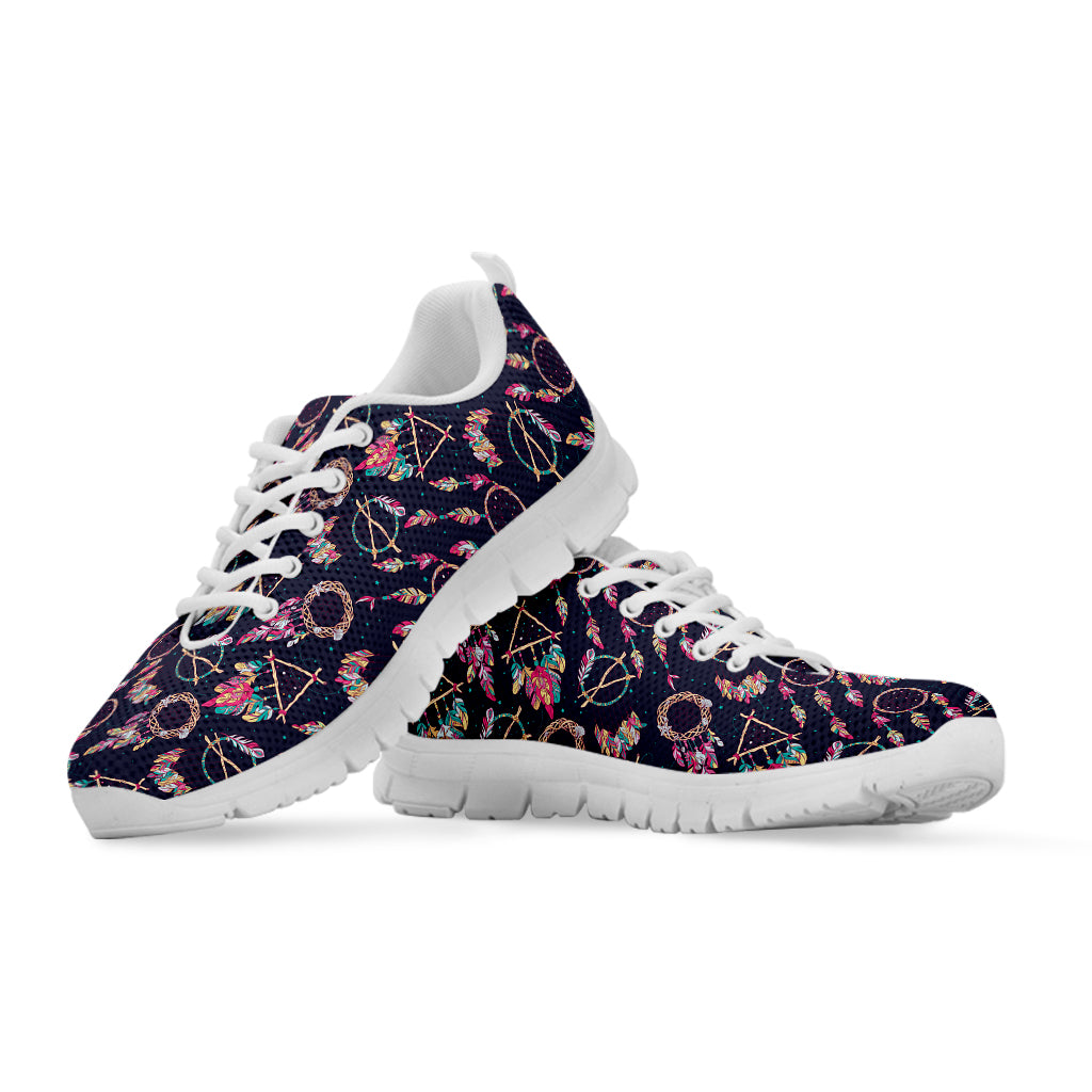 Native American Dream Catcher Print White Sneakers