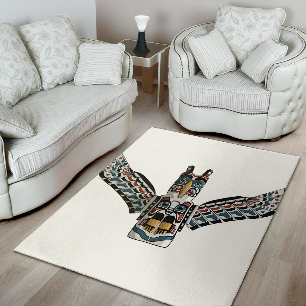 Native American Eagle Totem Print Area Rug