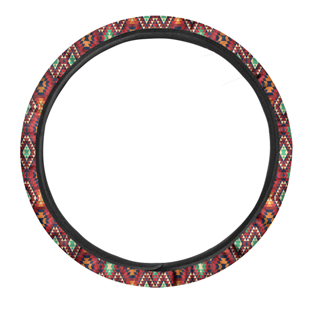 Native American Geometric Pattern Print Car Steering Wheel Cover