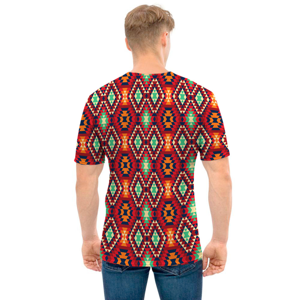 Native American Geometric Pattern Print Men's T-Shirt