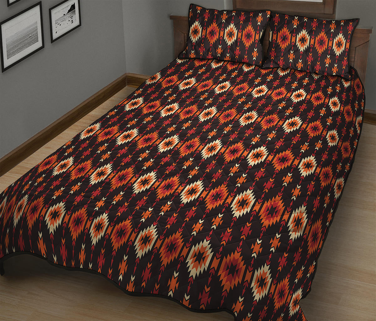 Native American Pattern Print Quilt Bed Set