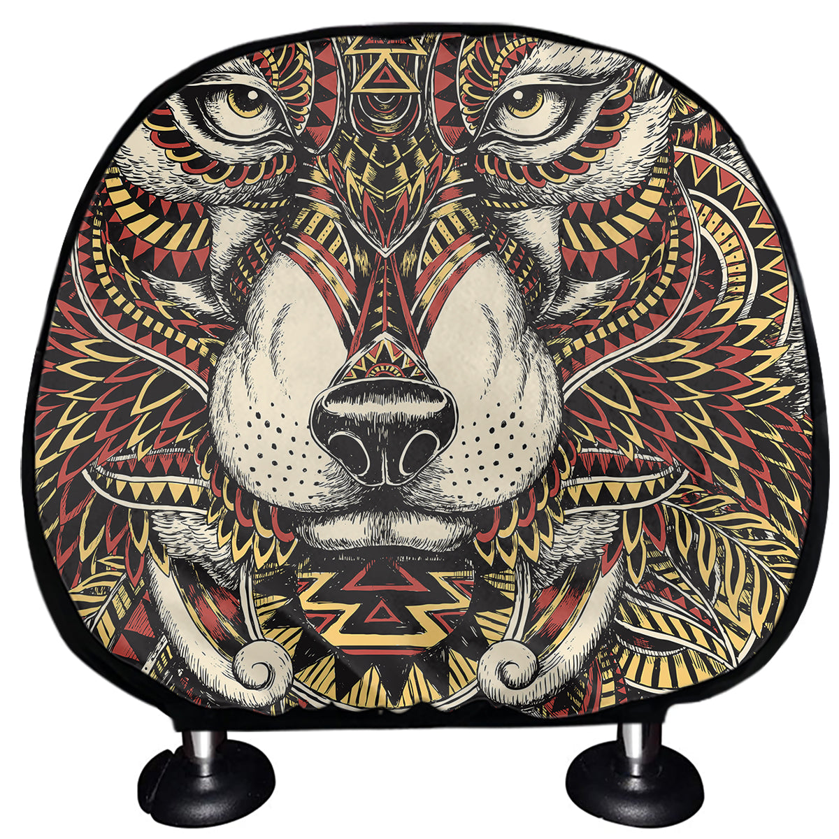 Native American Wolf Spirit Animal Print Car Headrest Covers