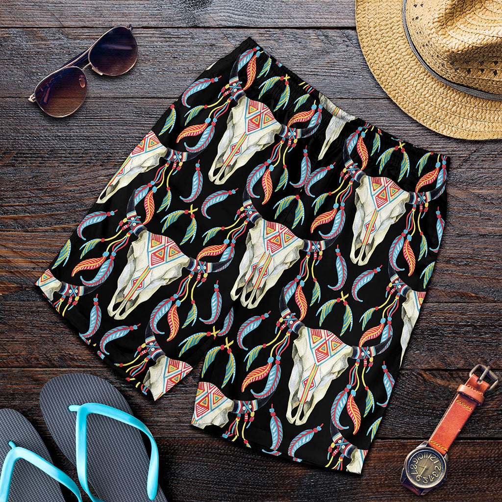 Native Buffalo Pattern Print Men's Shorts