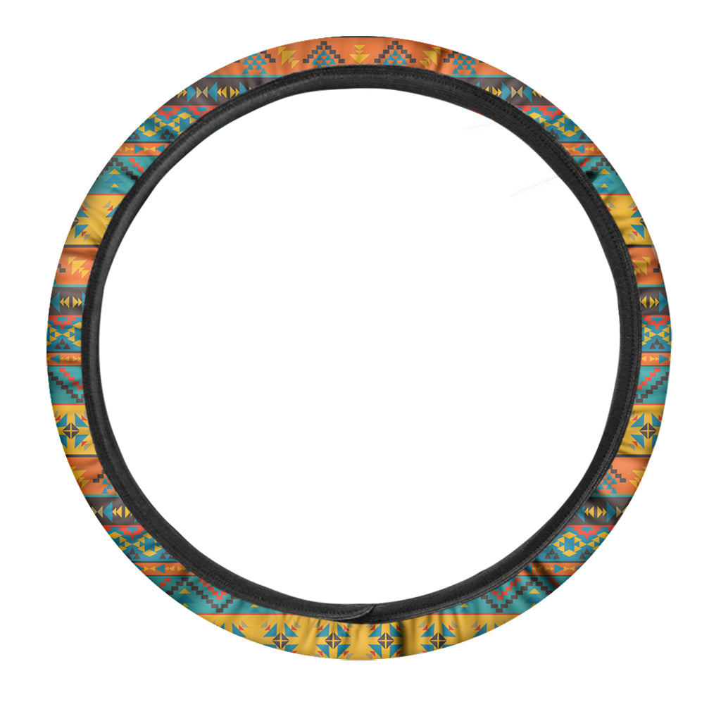 Native Indian Inspired Pattern Print Car Steering Wheel Cover