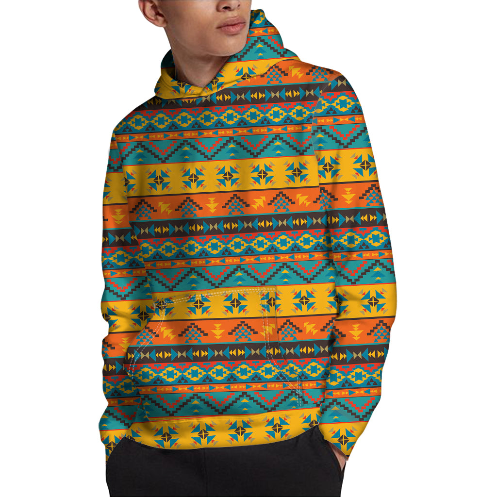 Native Indian Inspired Pattern Print Pullover Hoodie