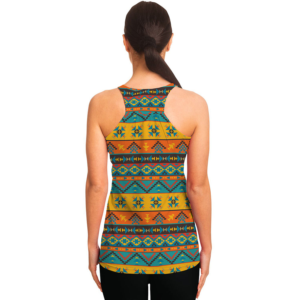 Native Indian Inspired Pattern Print Women's Racerback Tank Top