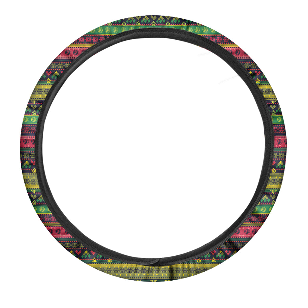Native Indian Tribal Pattern Print Car Steering Wheel Cover