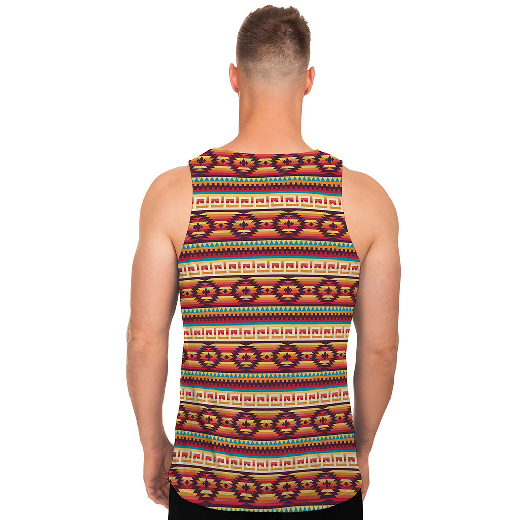 Native Inspired Pattern Print Men's Tank Top