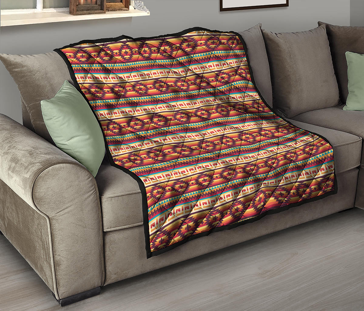 Native Inspired Pattern Print Quilt