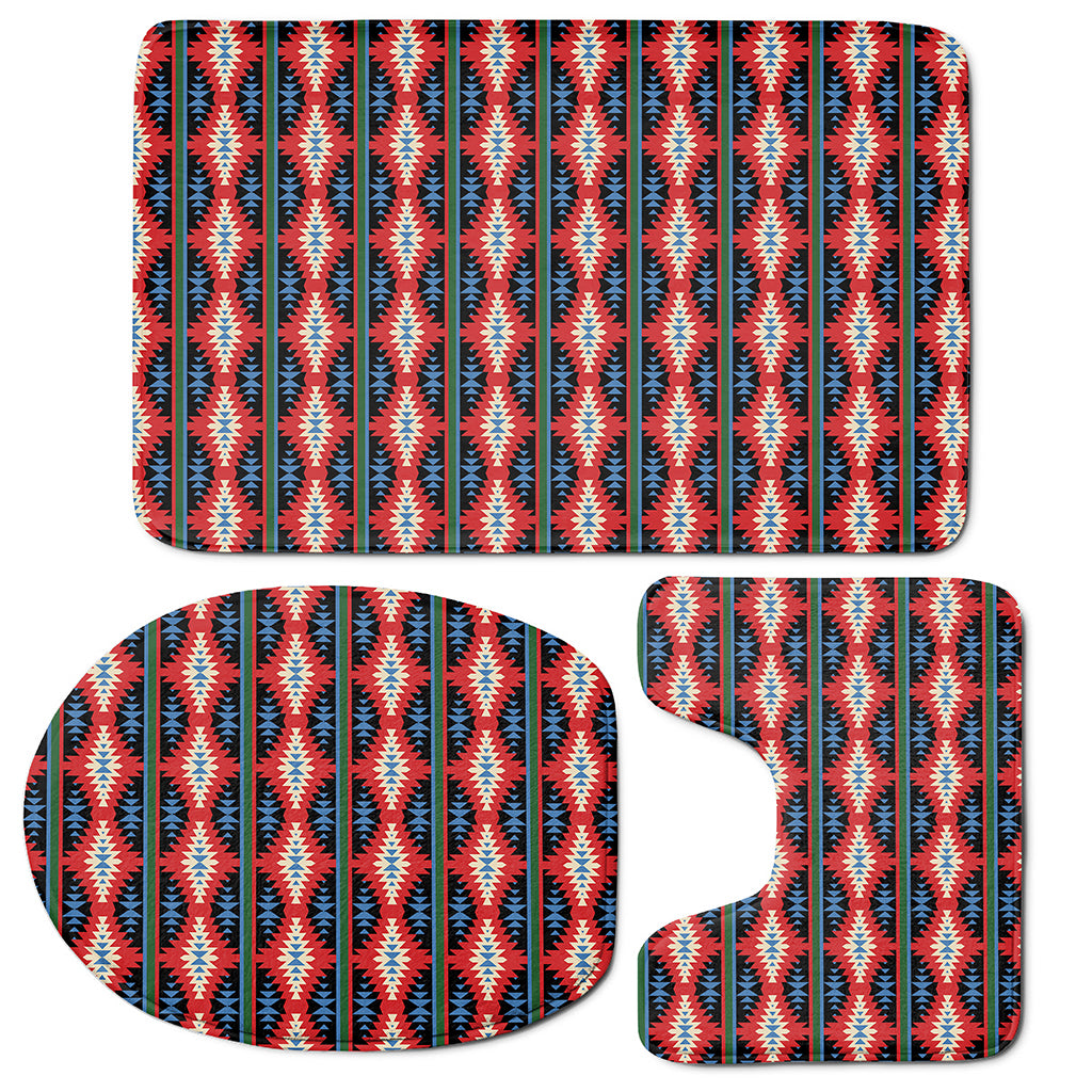 Native Navajo Pattern Print 3 Piece Bath Mat Set