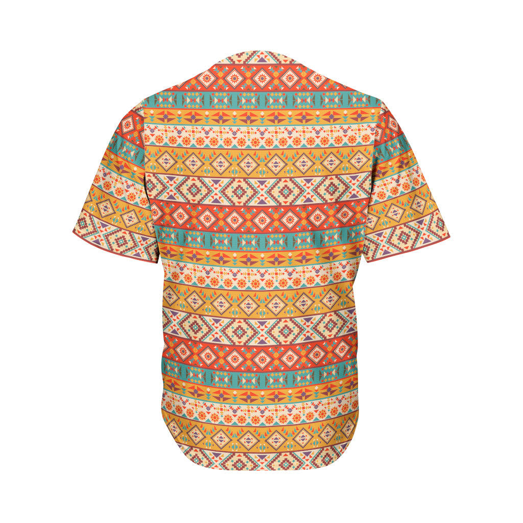 Native Pendleton Navajo Pattern Print Men's Baseball Jersey