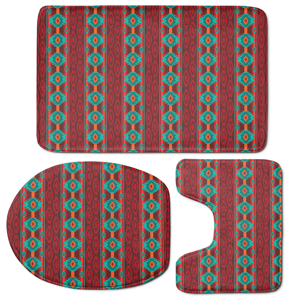 Native Southwestern Pattern Print 3 Piece Bath Mat Set