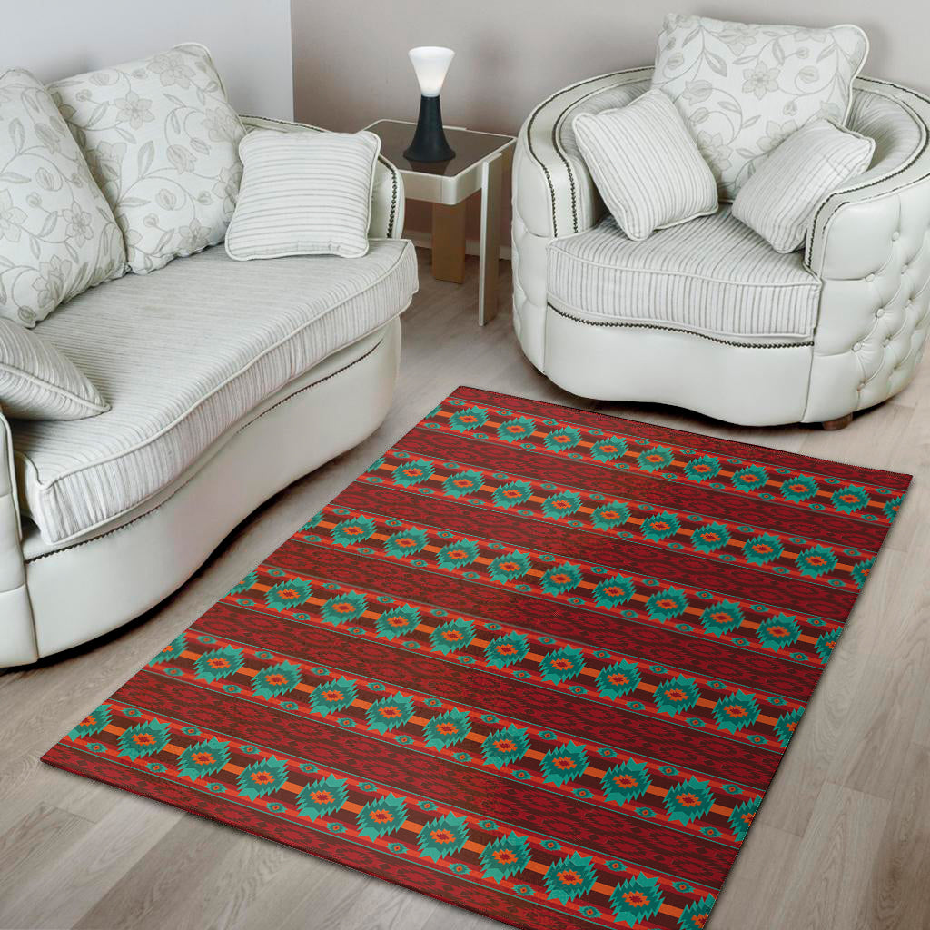 Native Southwestern Pattern Print Area Rug
