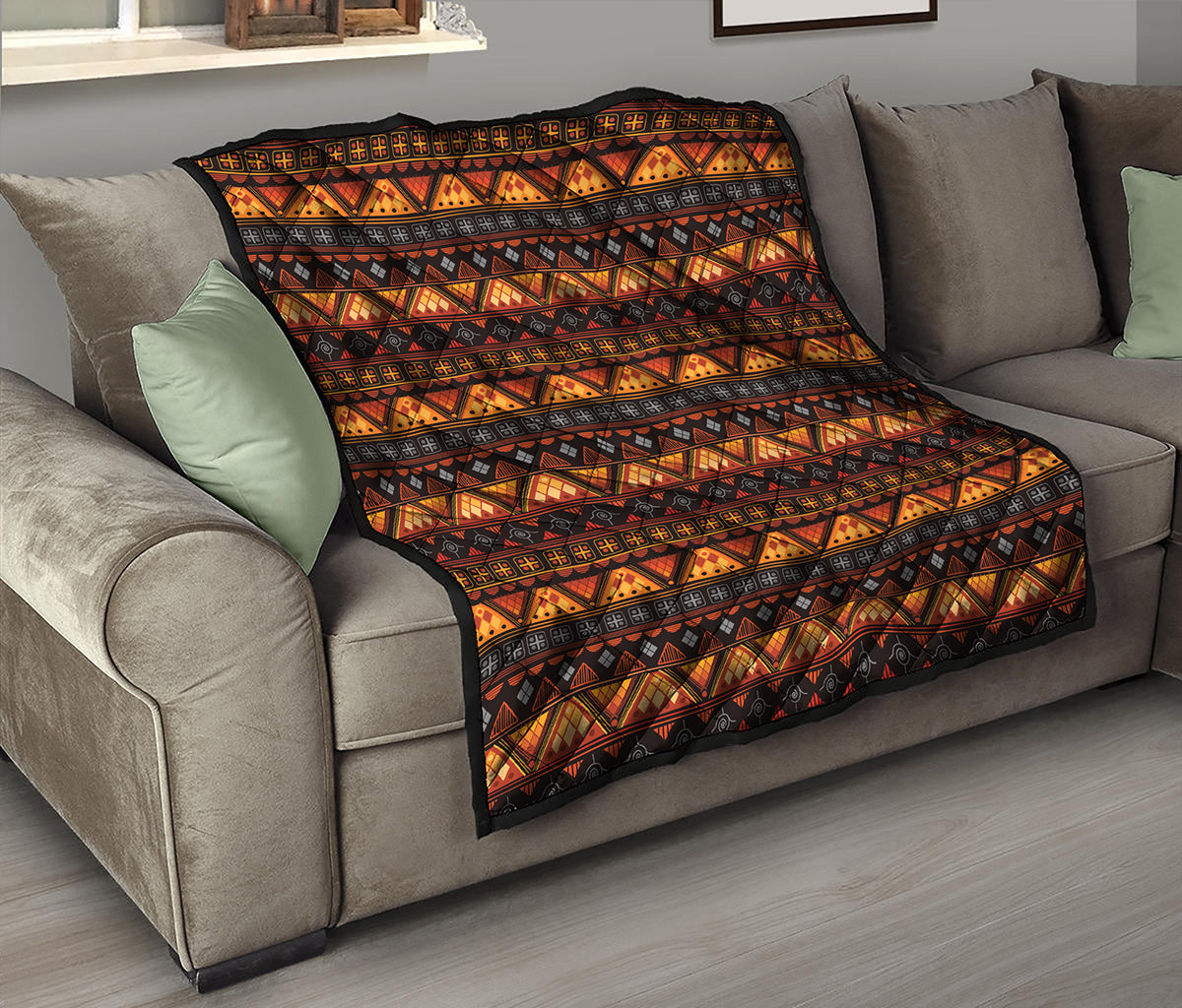 Native Tribal African Pattern Print Quilt