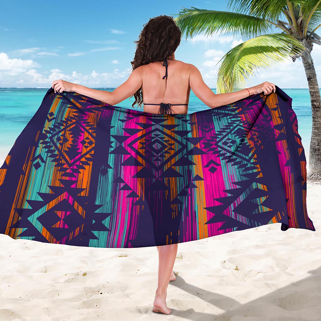 Native Tribal Aztec Pattern Print Beach Sarong Wrap