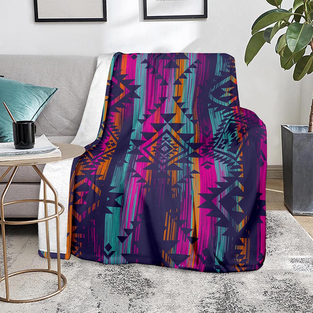 Native Tribal Aztec Pattern Print Blanket