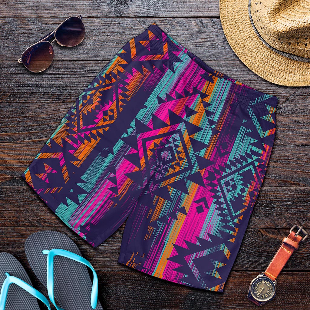 Native Tribal Aztec Pattern Print Men's Shorts