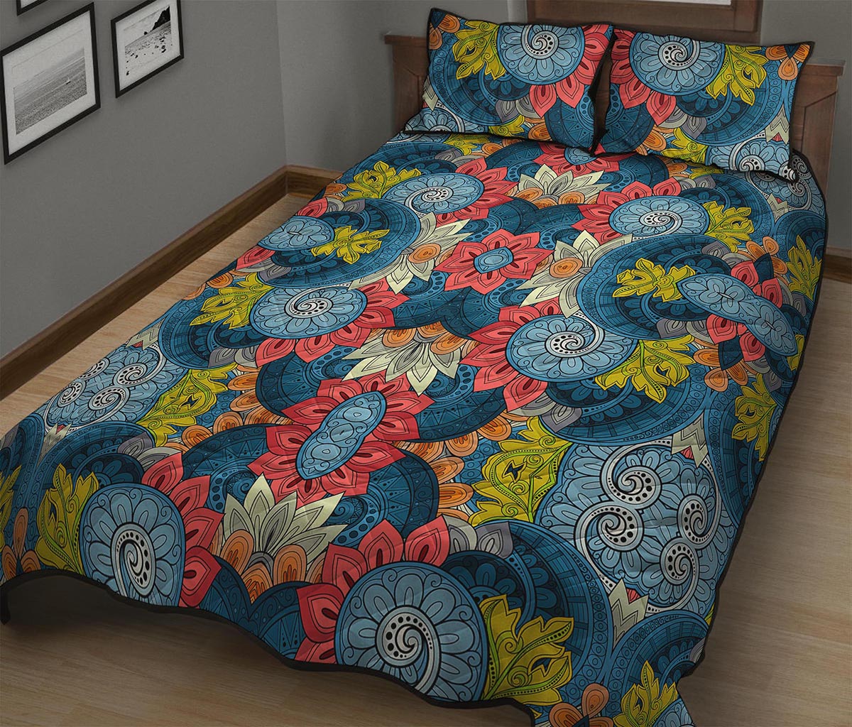Native Tribal Bohemian Pattern Print Quilt Bed Set