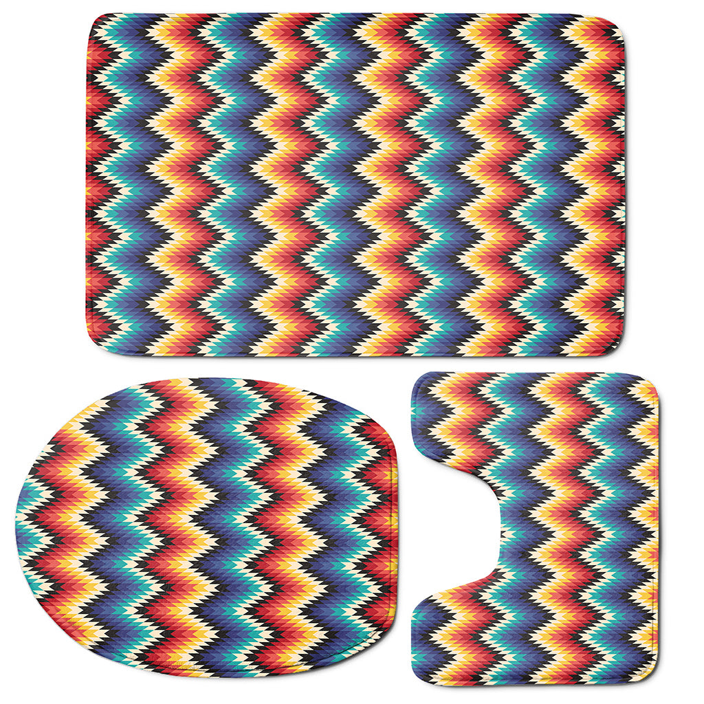Native Tribal Inspired Pattern Print 3 Piece Bath Mat Set