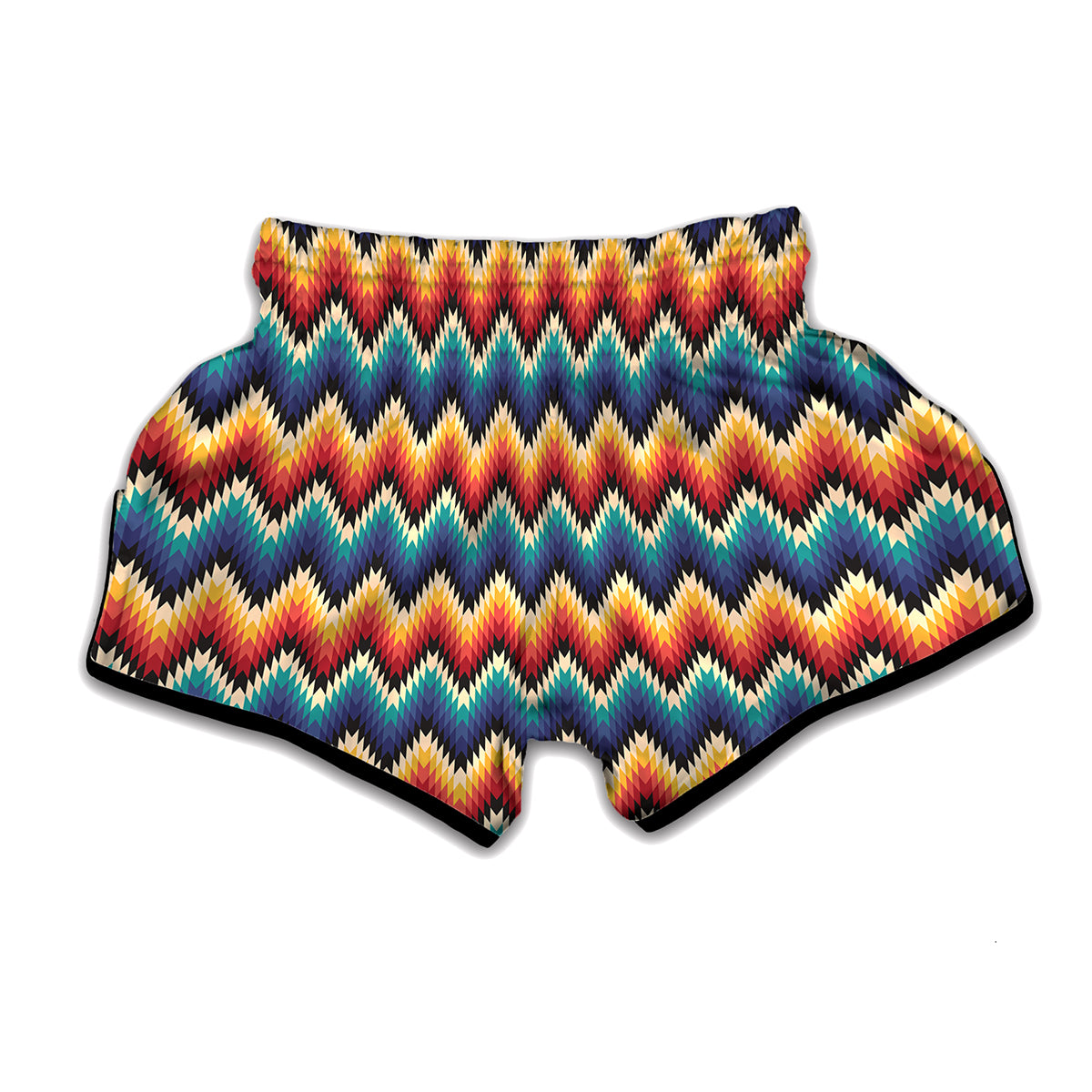 Native Tribal Inspired Pattern Print Muay Thai Boxing Shorts