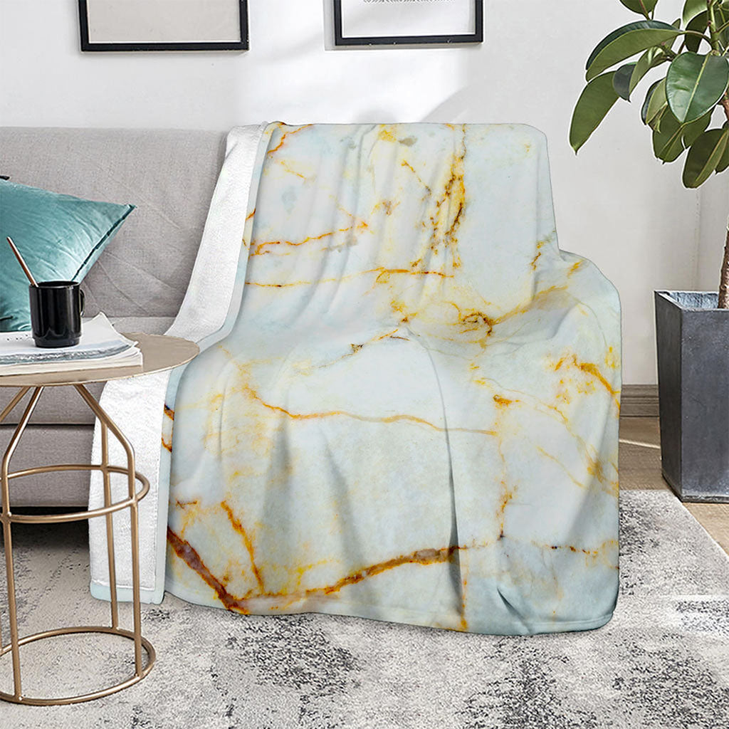 Natural Gold Marble Print Blanket