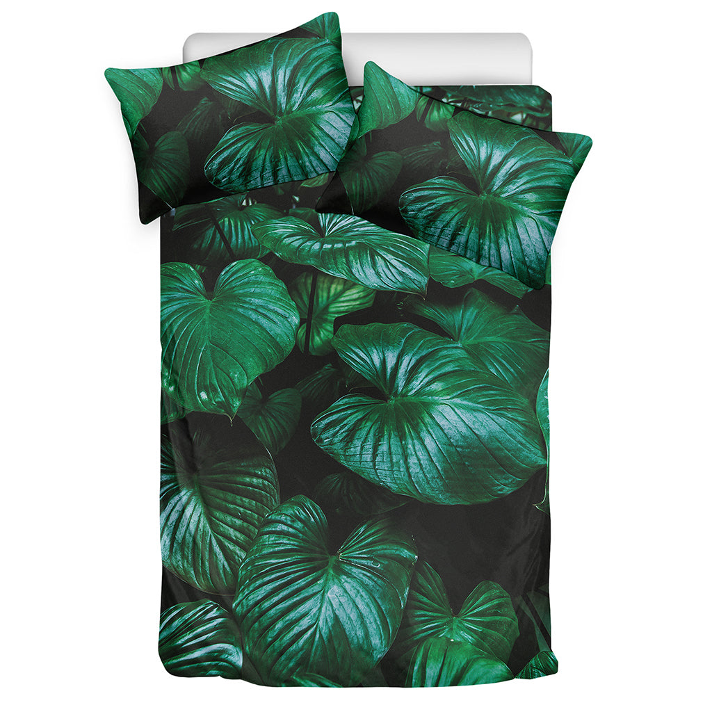 Natural Tropical Leaf Print Duvet Cover Bedding Set