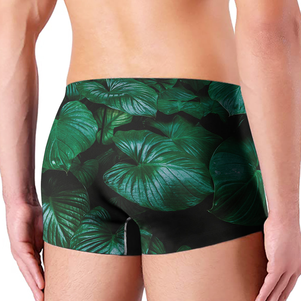 Natural Tropical Leaf Print Men's Boxer Briefs