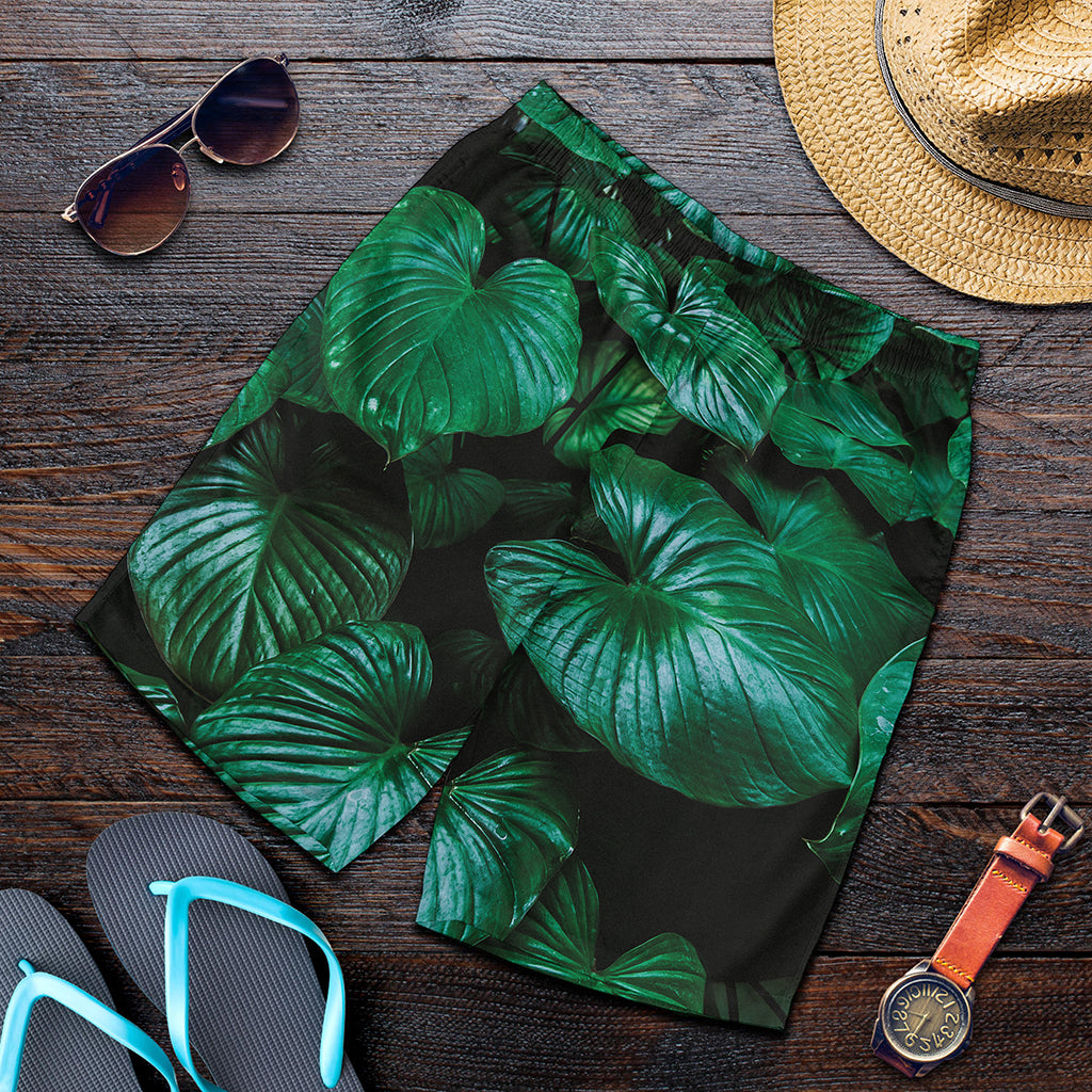 Natural Tropical Leaf Print Men's Shorts