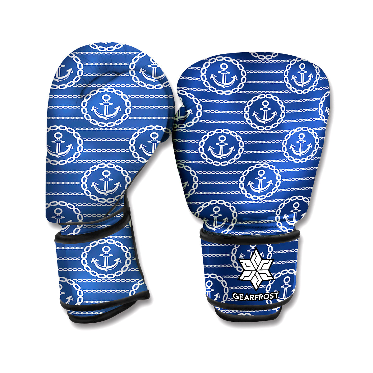Nautical Anchor Pattern Print Boxing Gloves