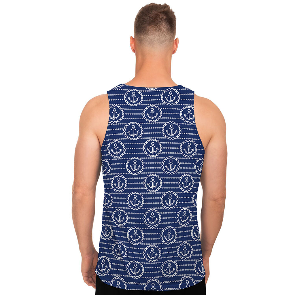 Nautical Anchor Pattern Print Men's Tank Top