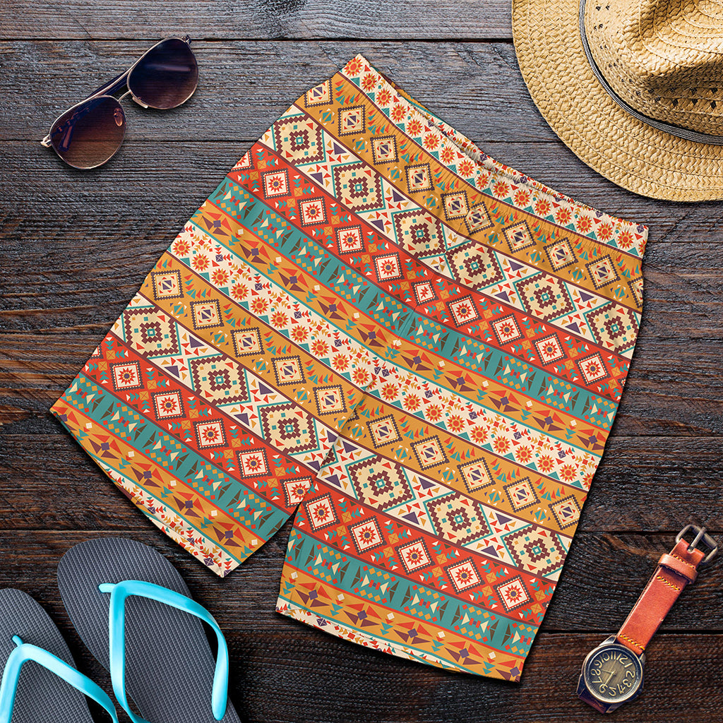 Navajo Native Pattern Print Men's Shorts