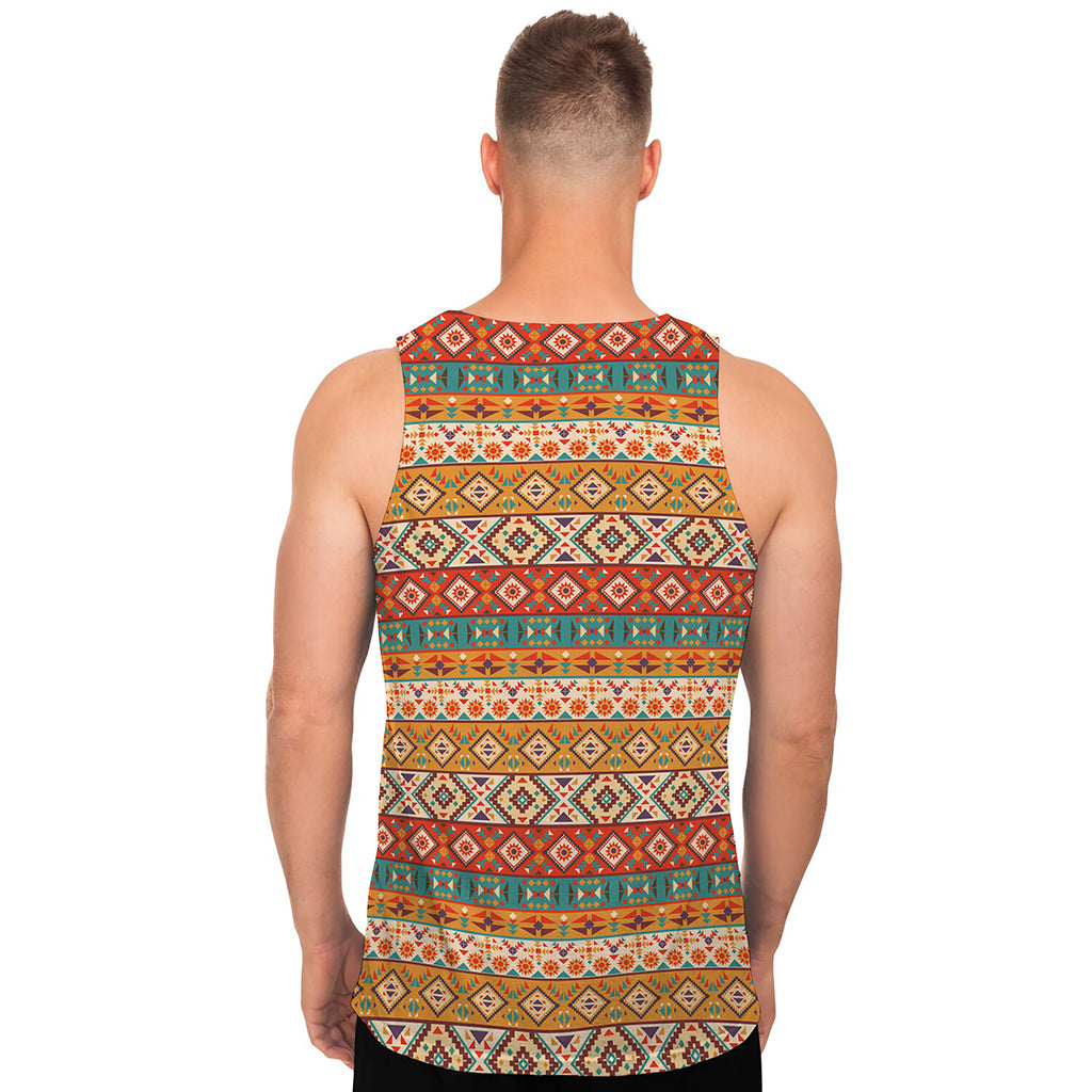 Navajo Native Pattern Print Men's Tank Top