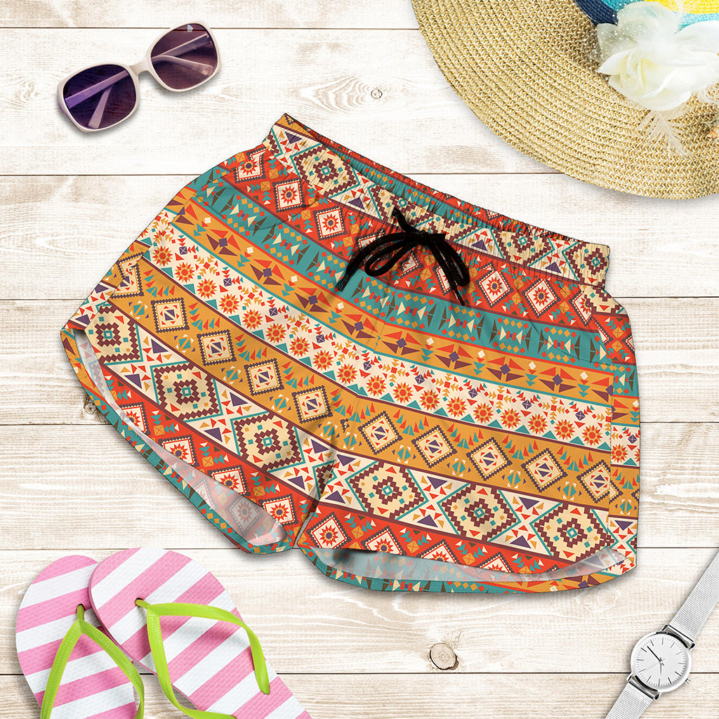 Navajo Native Pattern Print Women's Shorts