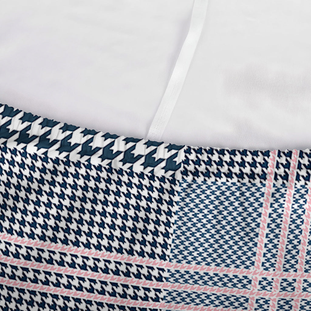 Navy And White Glen Plaid Print Sofa Cover