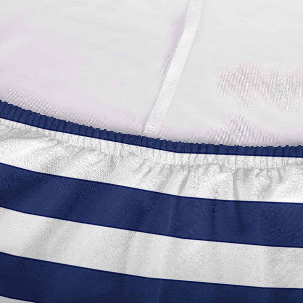 Navy And White Striped Pattern Print Sofa Cover