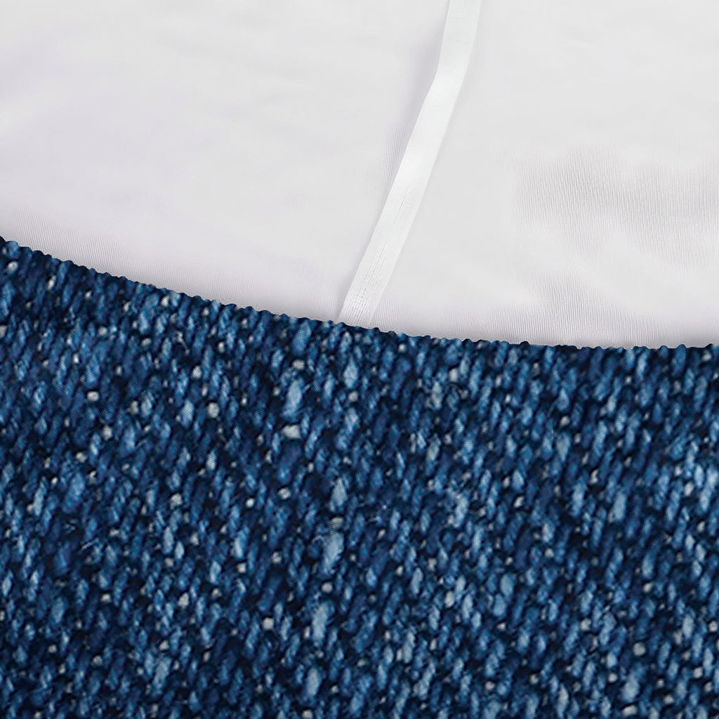 Navy Blue Denim Jeans Print Sofa Cover