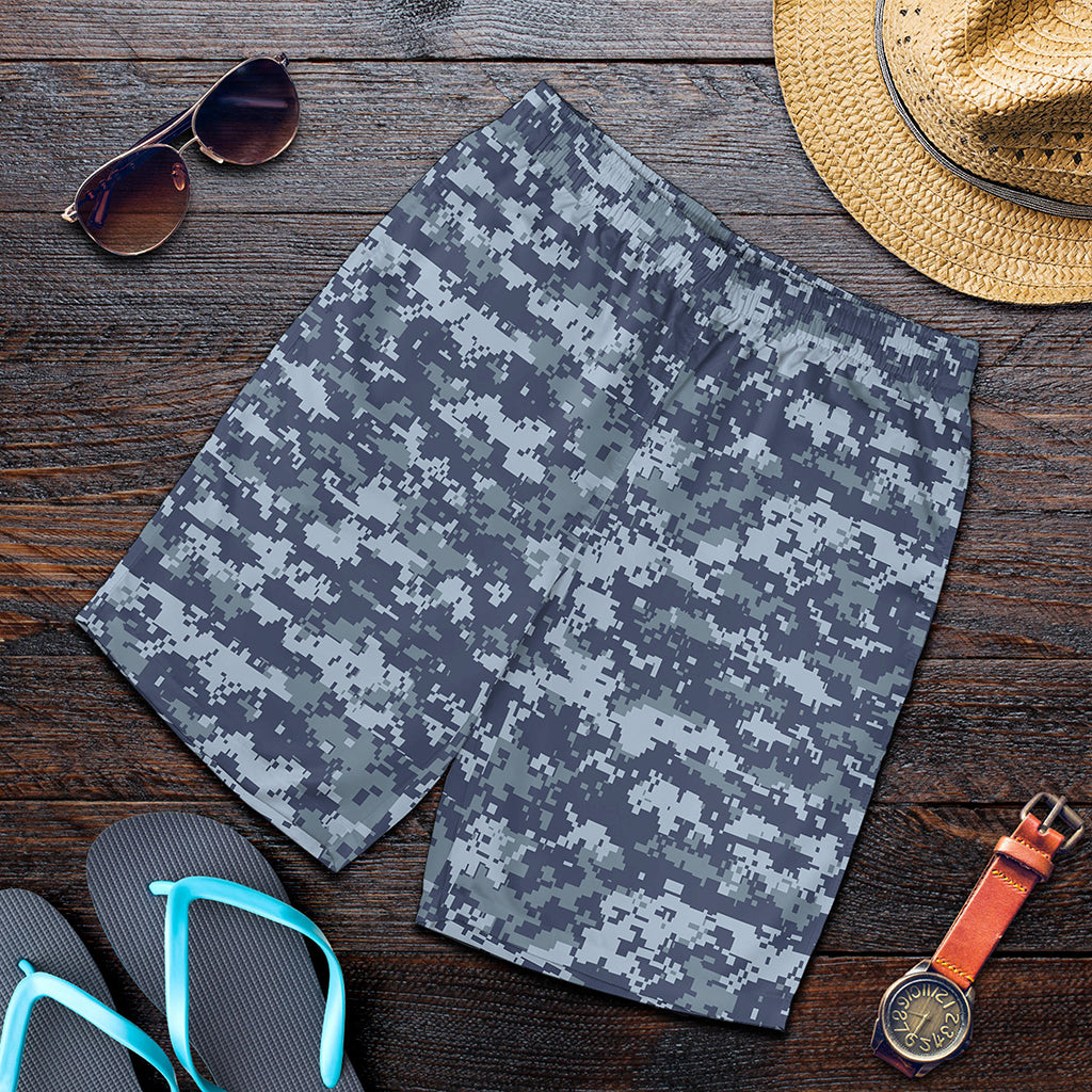 Navy Digital Camo Pattern Print Men's Shorts