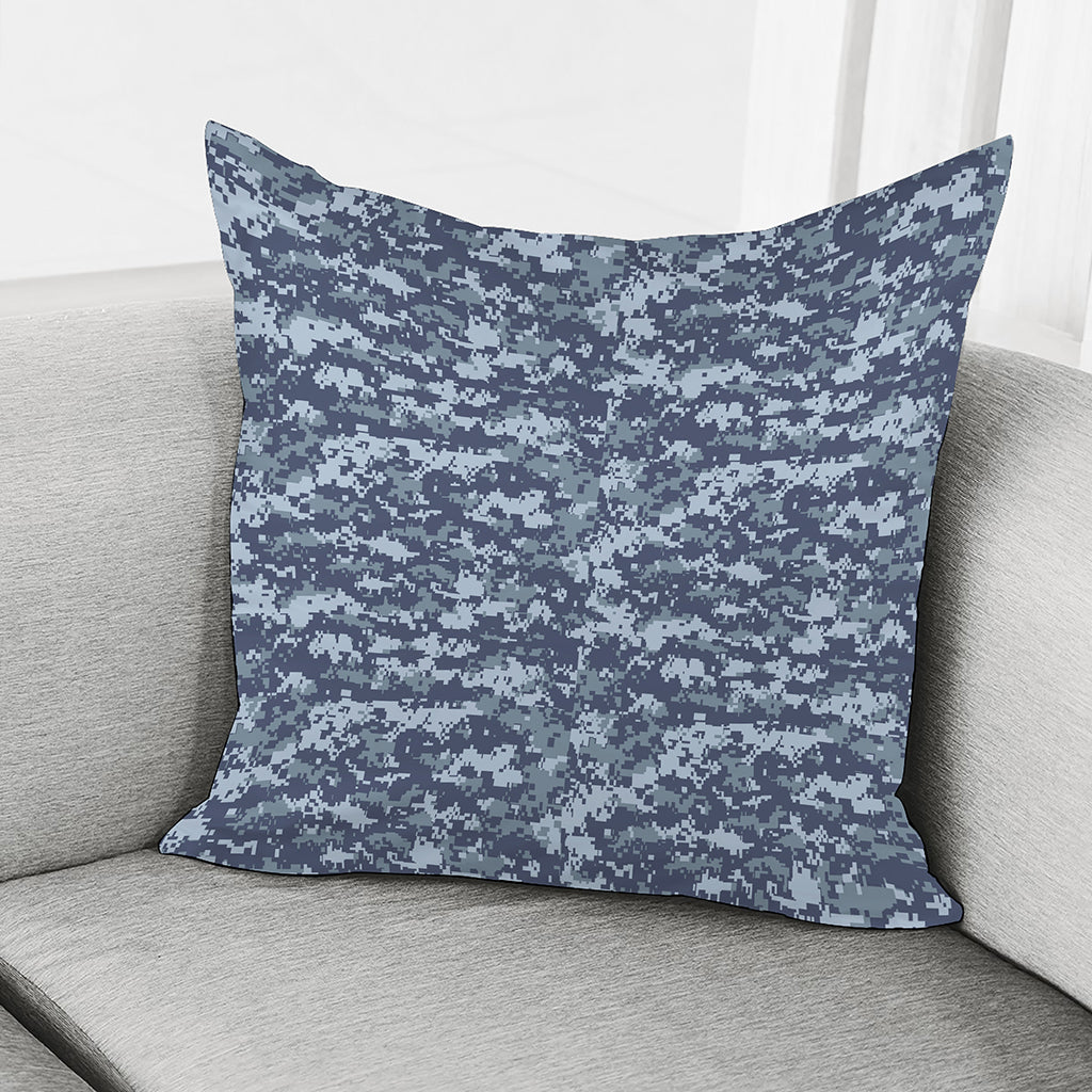 Navy Digital Camo Pattern Print Pillow Cover