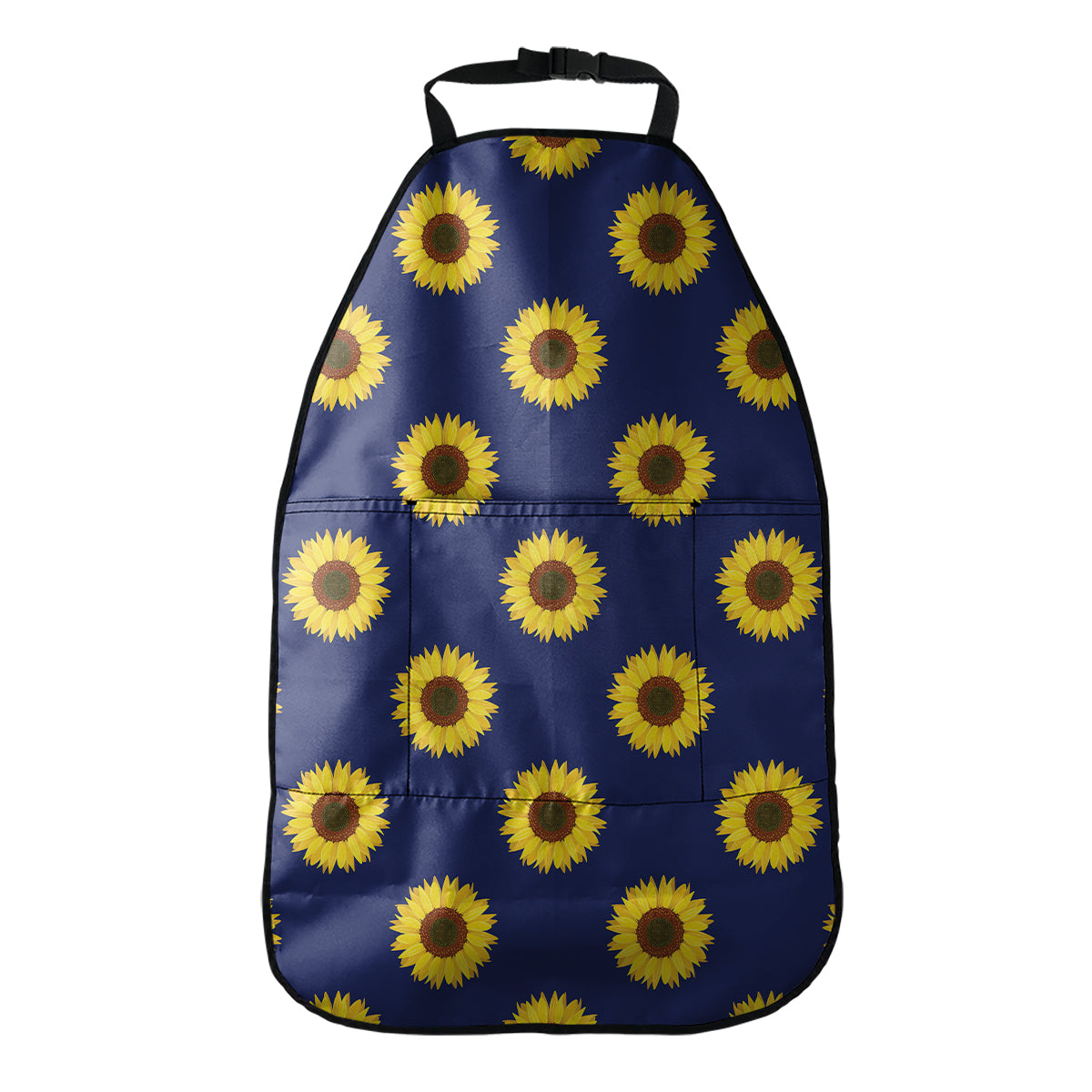 Navy Sunflower Pattern Print Car Seat Organizers