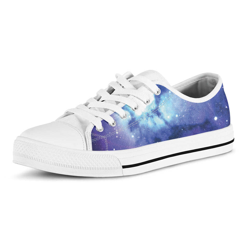 Nebula Space Print White Low Top Shoes