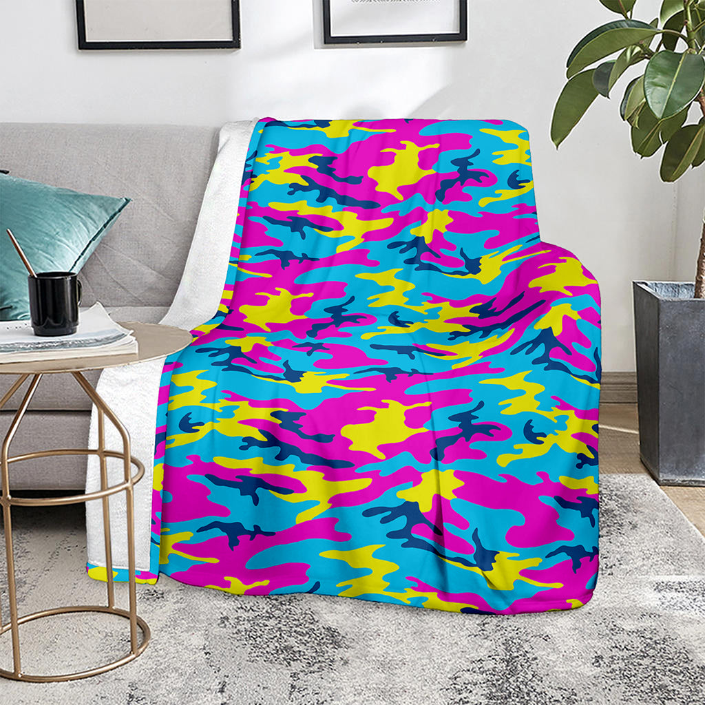 Neon Camouflage Print Blanket
