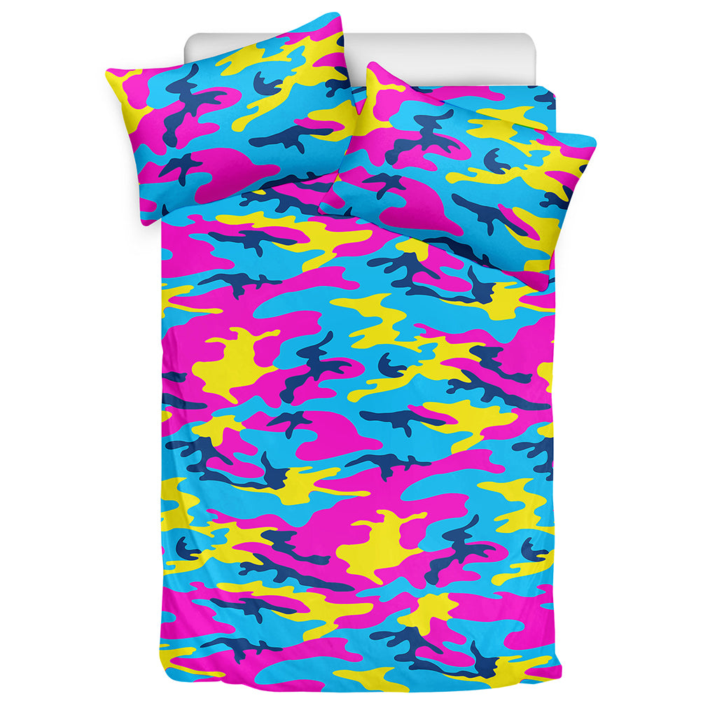 Neon Camouflage Print Duvet Cover Bedding Set