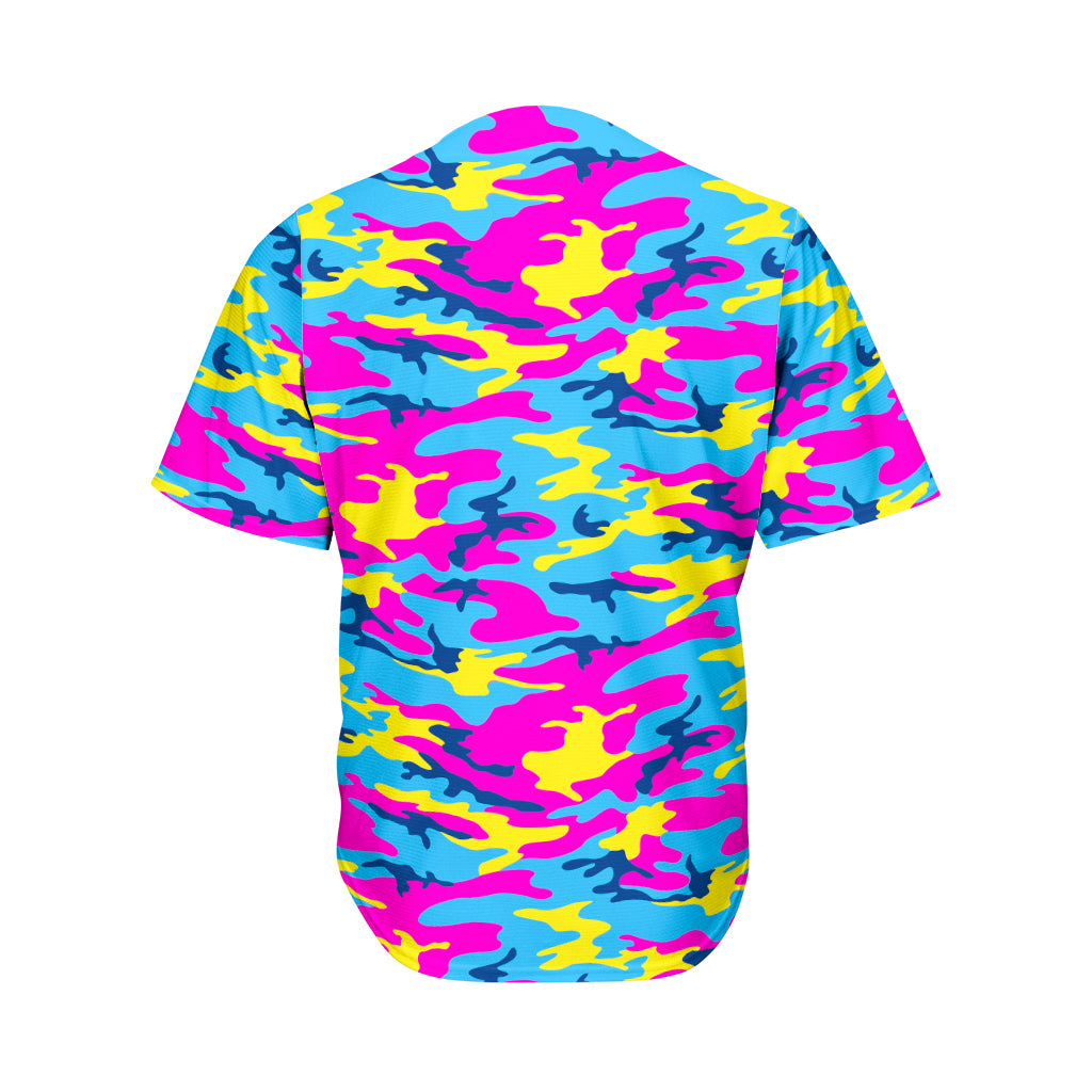 Neon Camouflage Print Men's Baseball Jersey