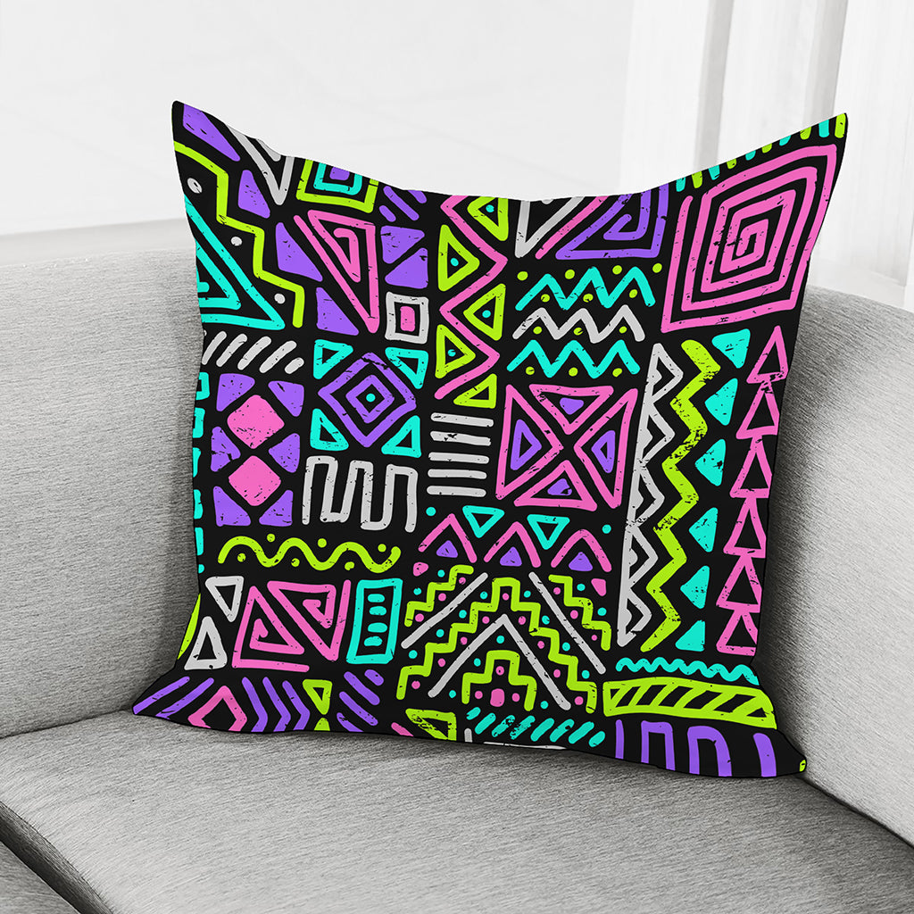 Neon Native Aztec Pattern Print Pillow Cover